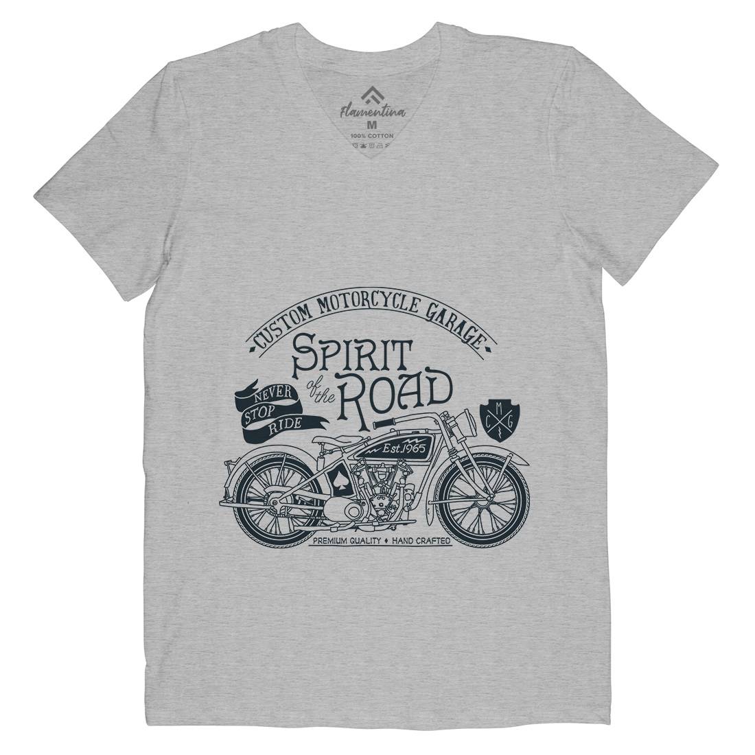 Spirit Of The Road Mens V-Neck T-Shirt Motorcycles A991