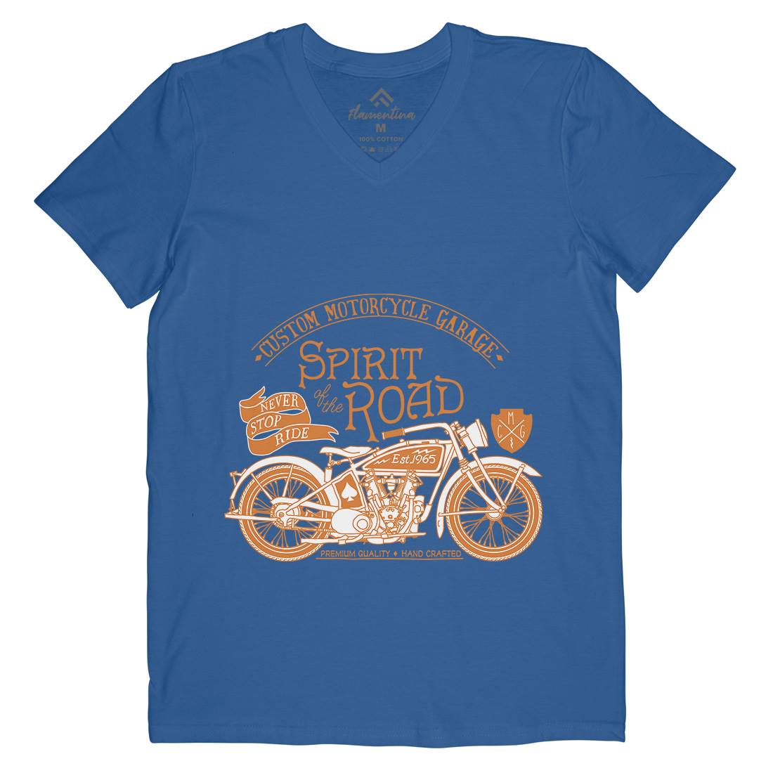 Spirit Of The Road Mens V-Neck T-Shirt Motorcycles A991