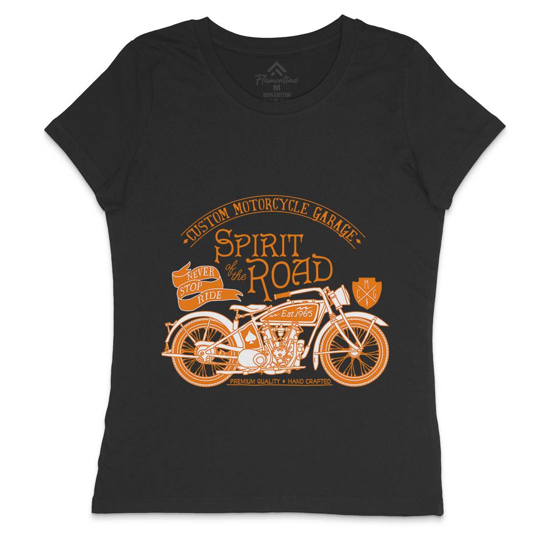 Spirit Of The Road Womens Crew Neck T-Shirt Motorcycles A991