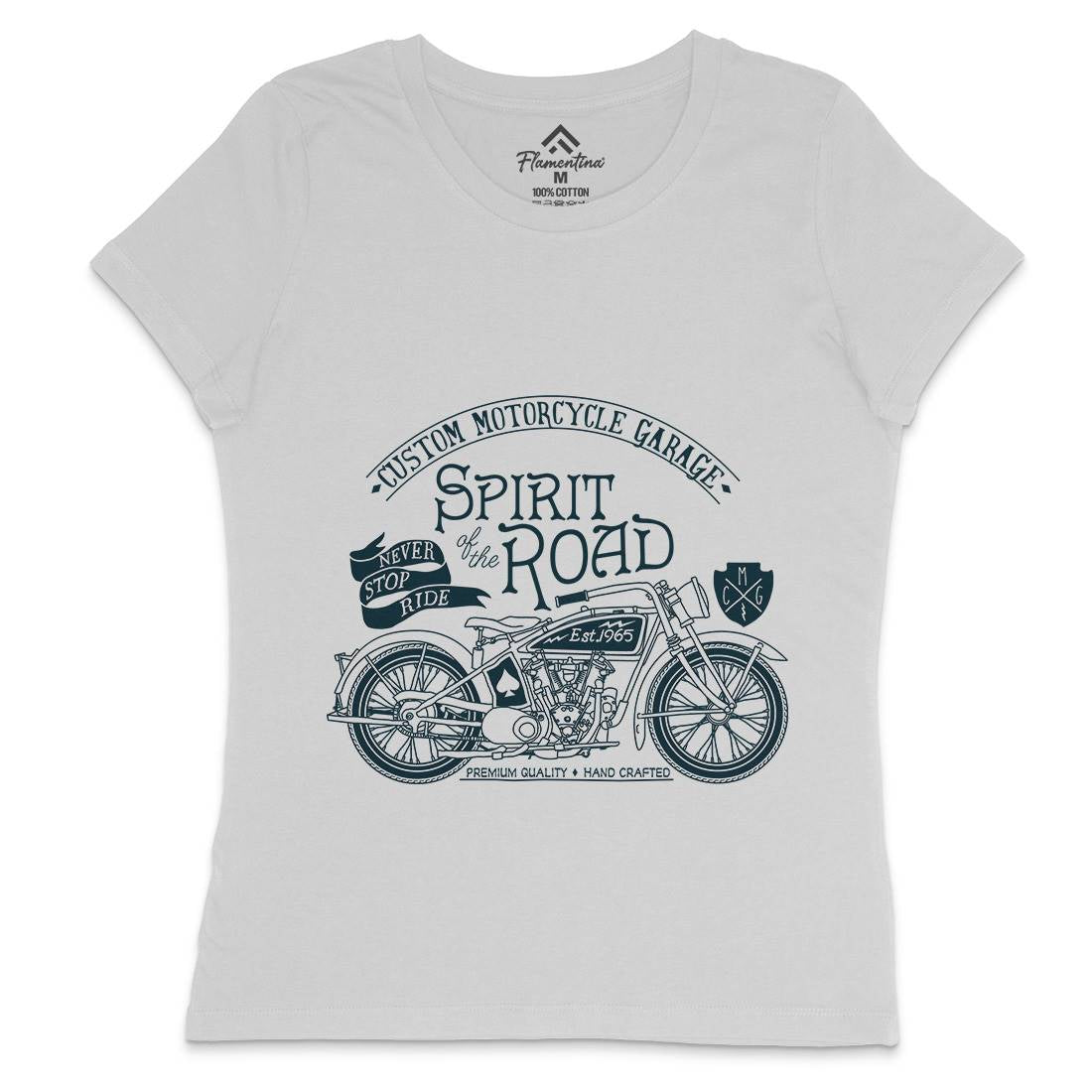 Spirit Of The Road Womens Crew Neck T-Shirt Motorcycles A991