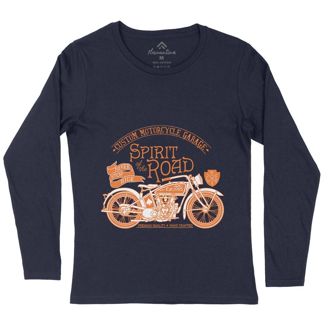 Spirit Of The Road Womens Long Sleeve T-Shirt Motorcycles A991
