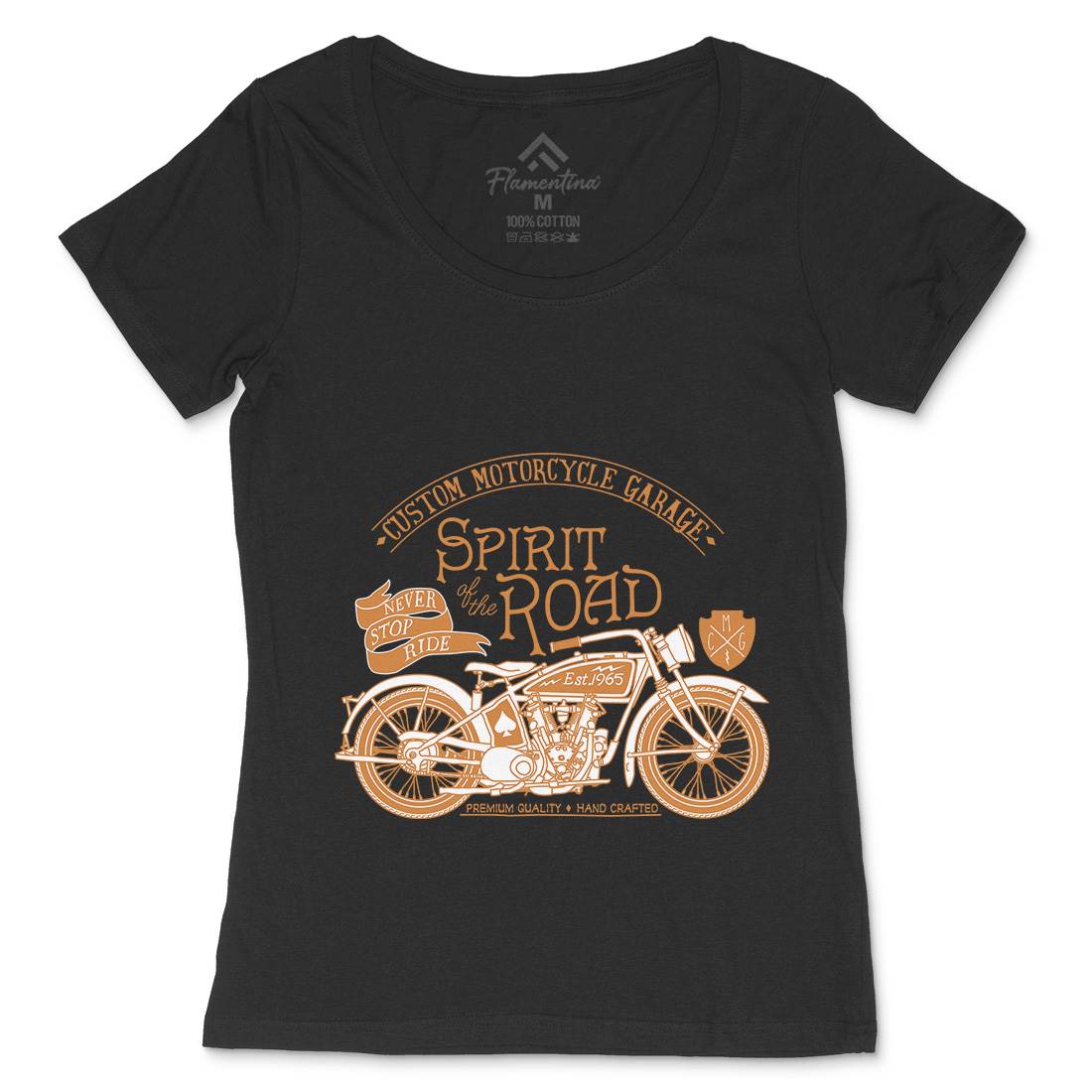 Spirit Of The Road Womens Scoop Neck T-Shirt Motorcycles A991
