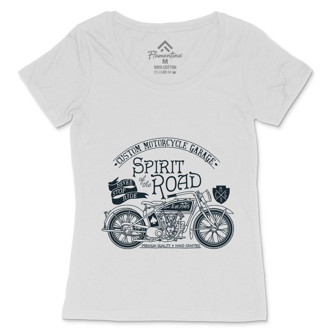 Spirit Of The Road Womens Scoop Neck T-Shirt Motorcycles A991