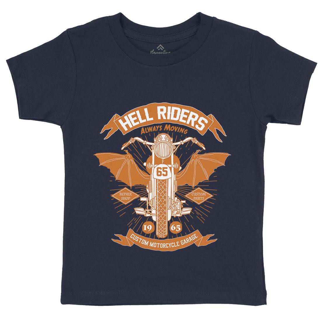 Hell Riders Kids Organic Crew Neck T-Shirt Motorcycles A992