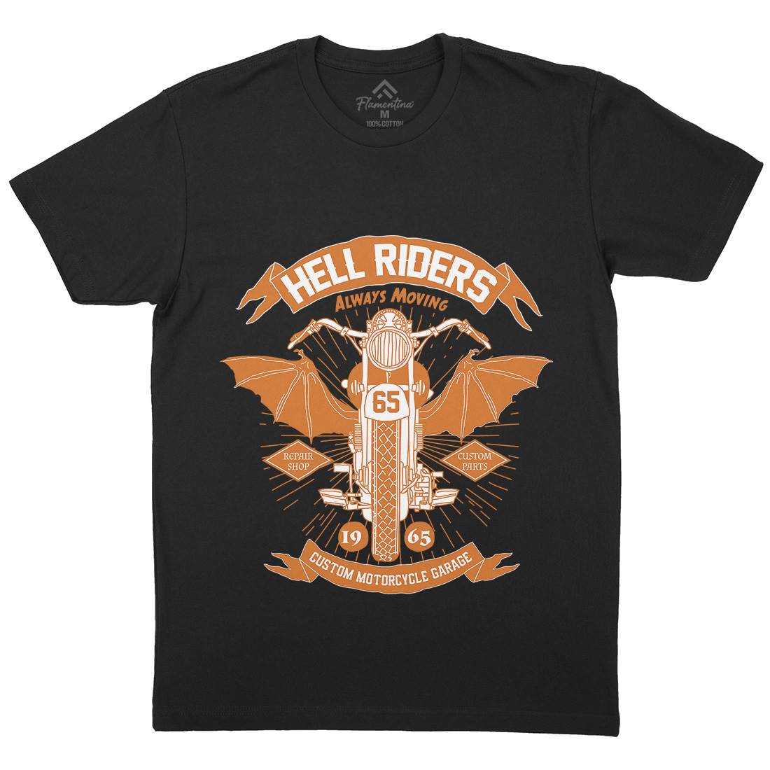 Hell Riders Mens Organic Crew Neck T-Shirt Motorcycles A992