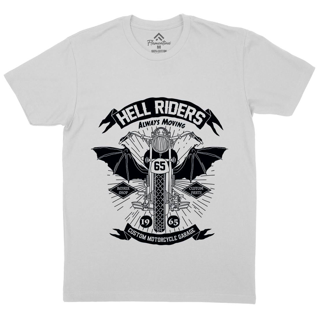 Hell Riders Mens Crew Neck T-Shirt Motorcycles A992