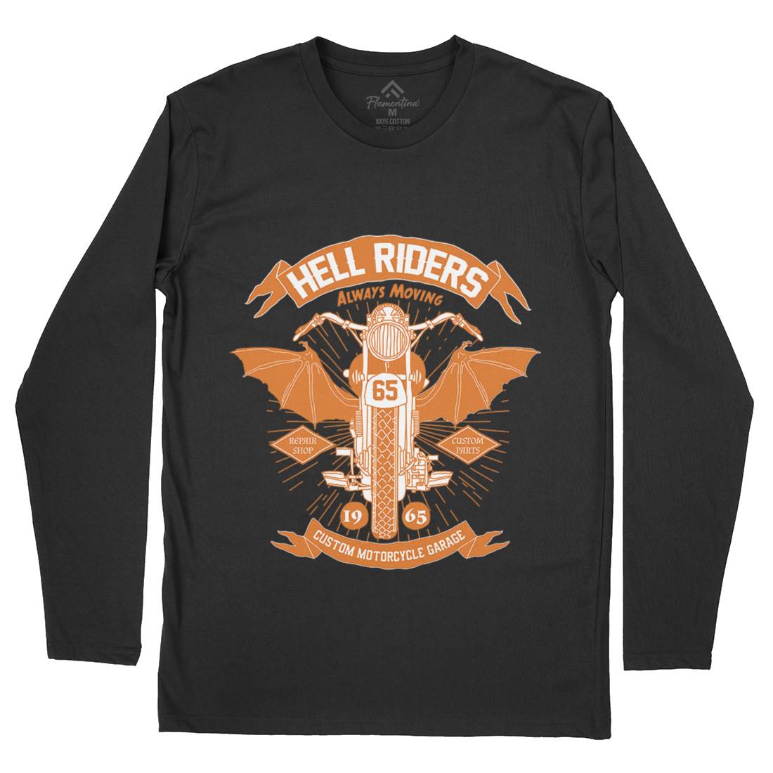 Hell Riders Mens Long Sleeve T-Shirt Motorcycles A992