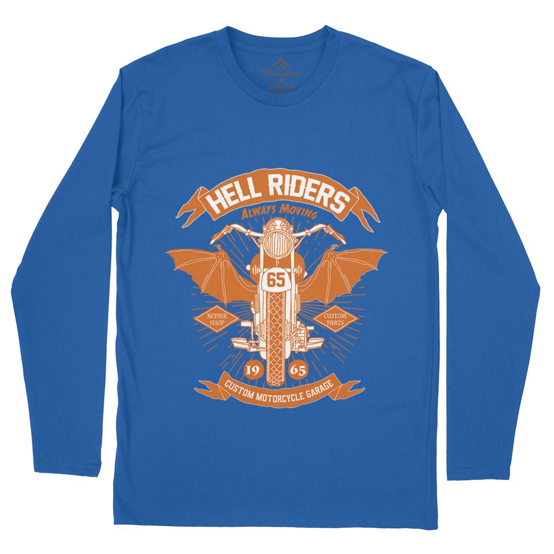 Hell Riders Mens Long Sleeve T-Shirt Motorcycles A992