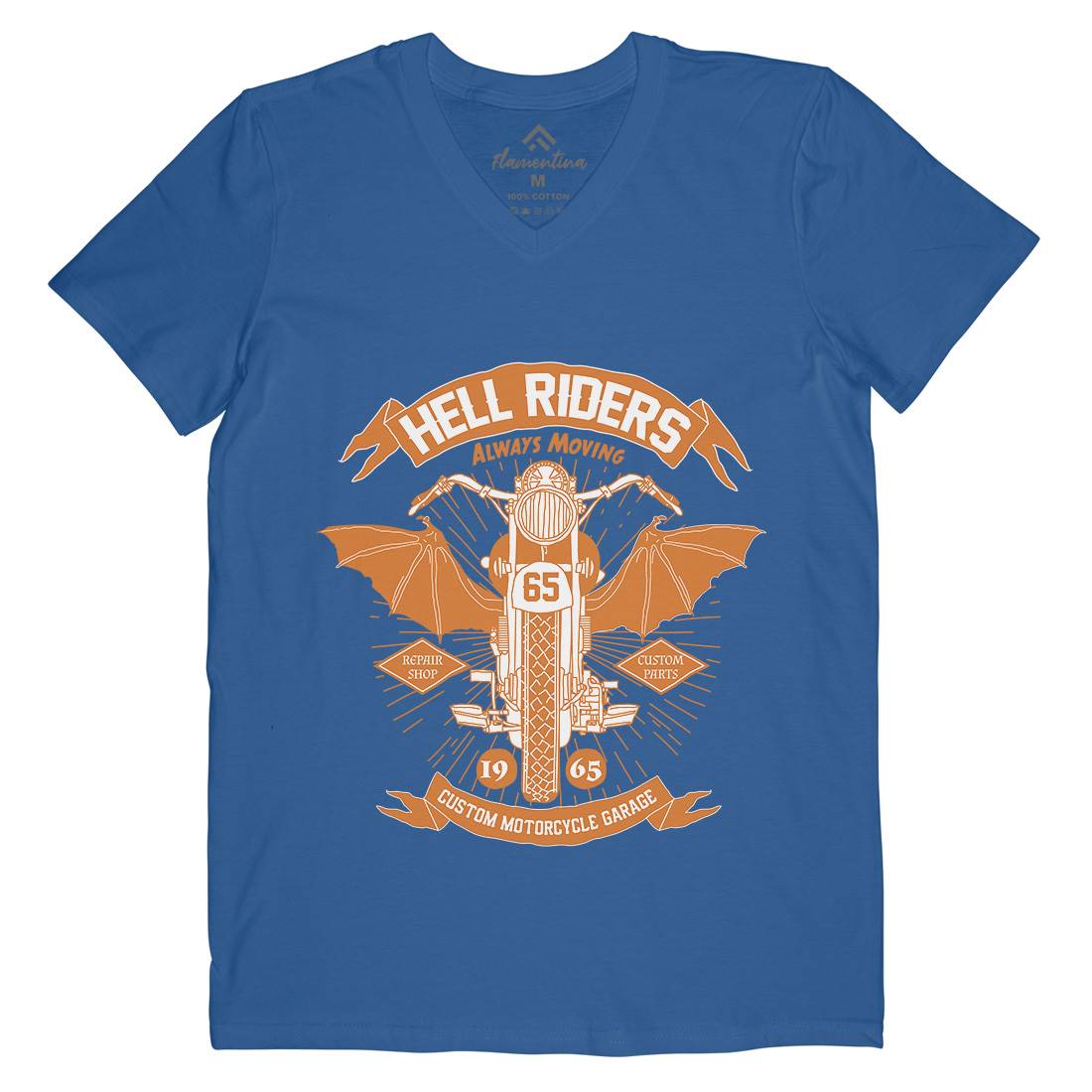 Hell Riders Mens V-Neck T-Shirt Motorcycles A992