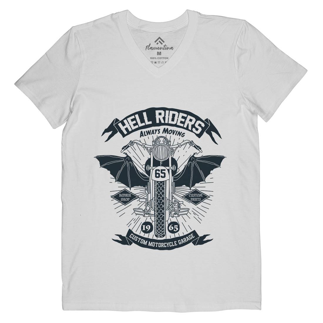 Hell Riders Mens V-Neck T-Shirt Motorcycles A992