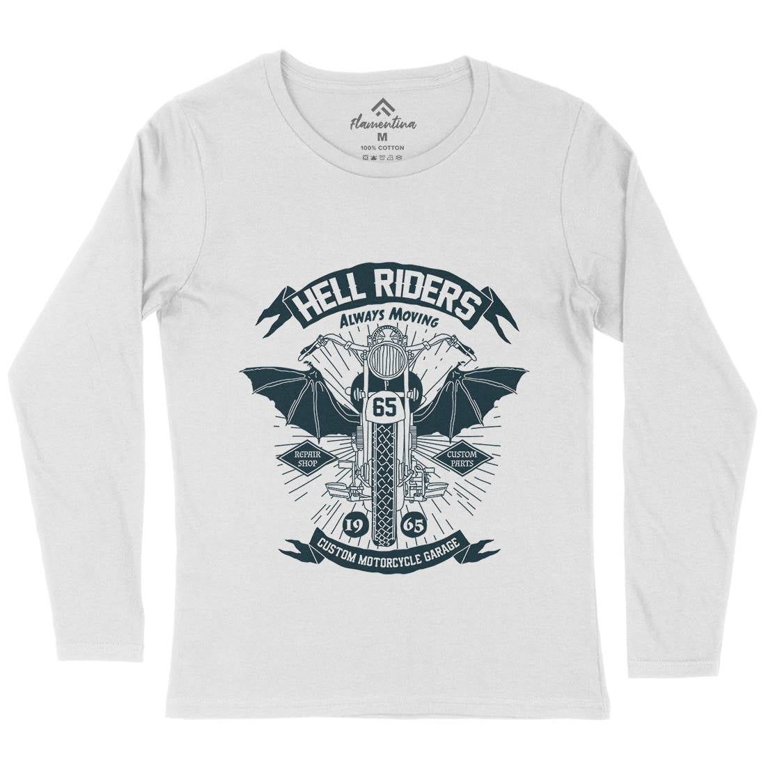 Hell Riders Womens Long Sleeve T-Shirt Motorcycles A992