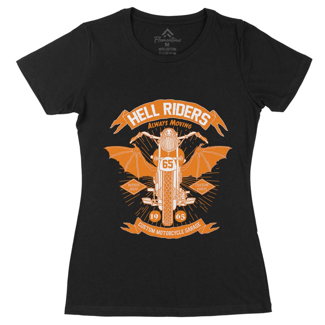 Hell Riders Womens Organic Crew Neck T-Shirt Motorcycles A992