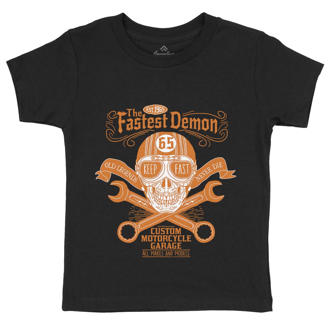 Fastest Demon Kids Organic Crew Neck T-Shirt Motorcycles A993