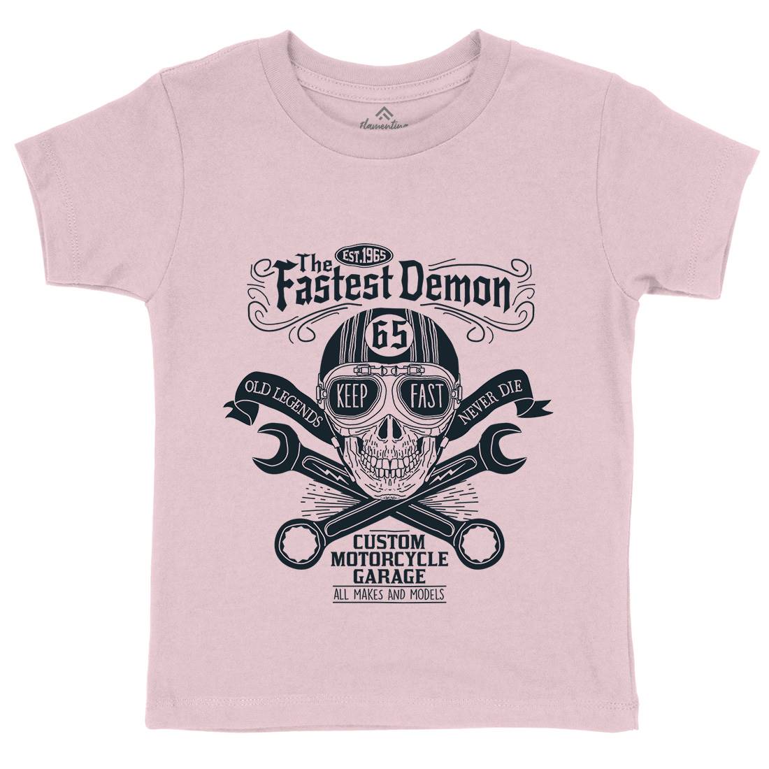 Fastest Demon Kids Organic Crew Neck T-Shirt Motorcycles A993