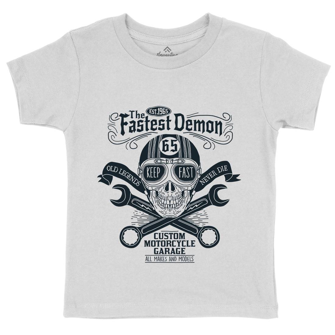 Fastest Demon Kids Crew Neck T-Shirt Motorcycles A993