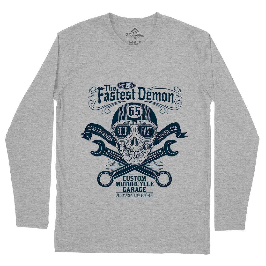 Fastest Demon Mens Long Sleeve T-Shirt Motorcycles A993