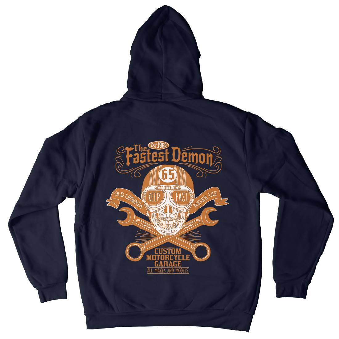 Fastest Demon Mens Hoodie With Pocket Motorcycles A993