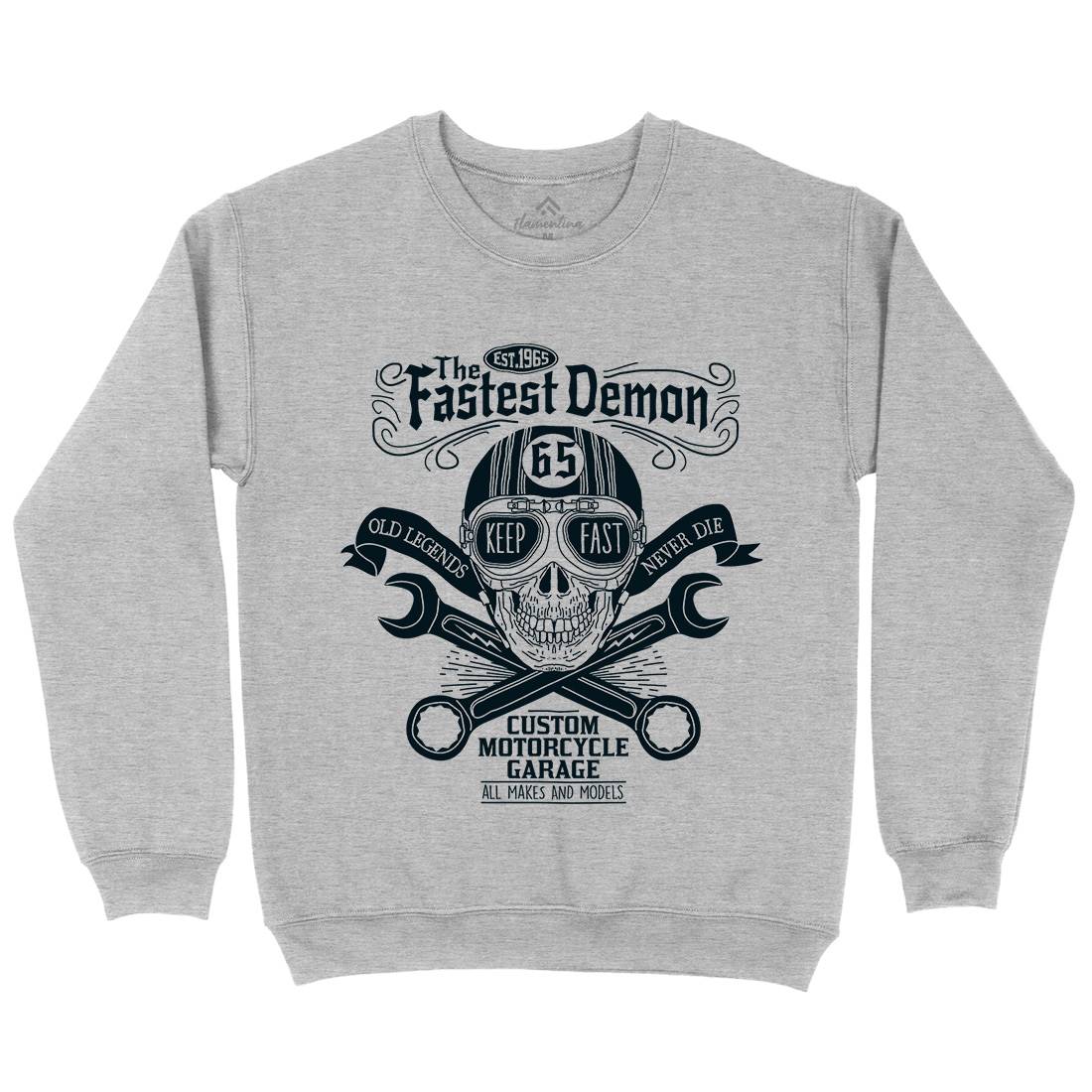 Fastest Demon Mens Crew Neck Sweatshirt Motorcycles A993