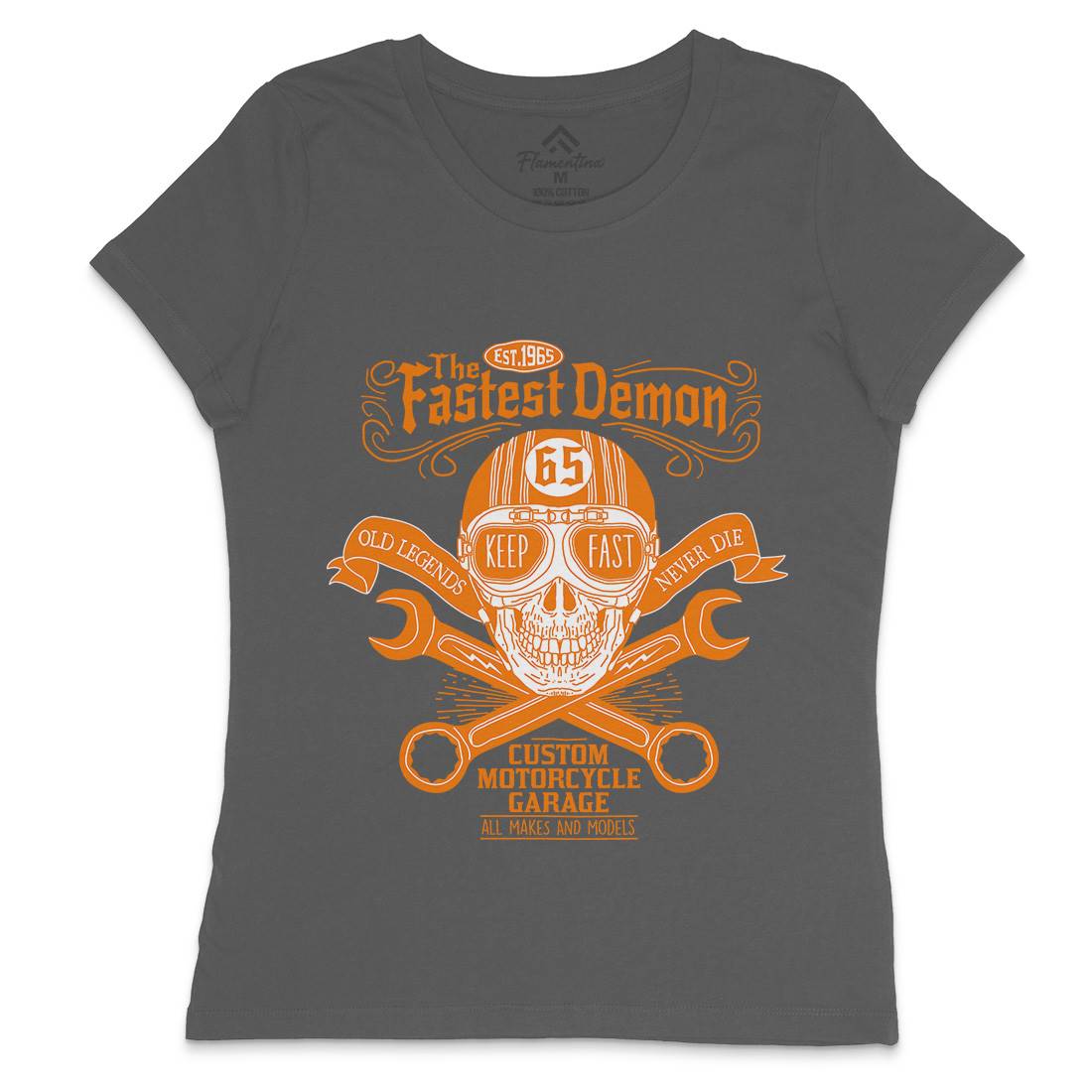 Fastest Demon Womens Crew Neck T-Shirt Motorcycles A993