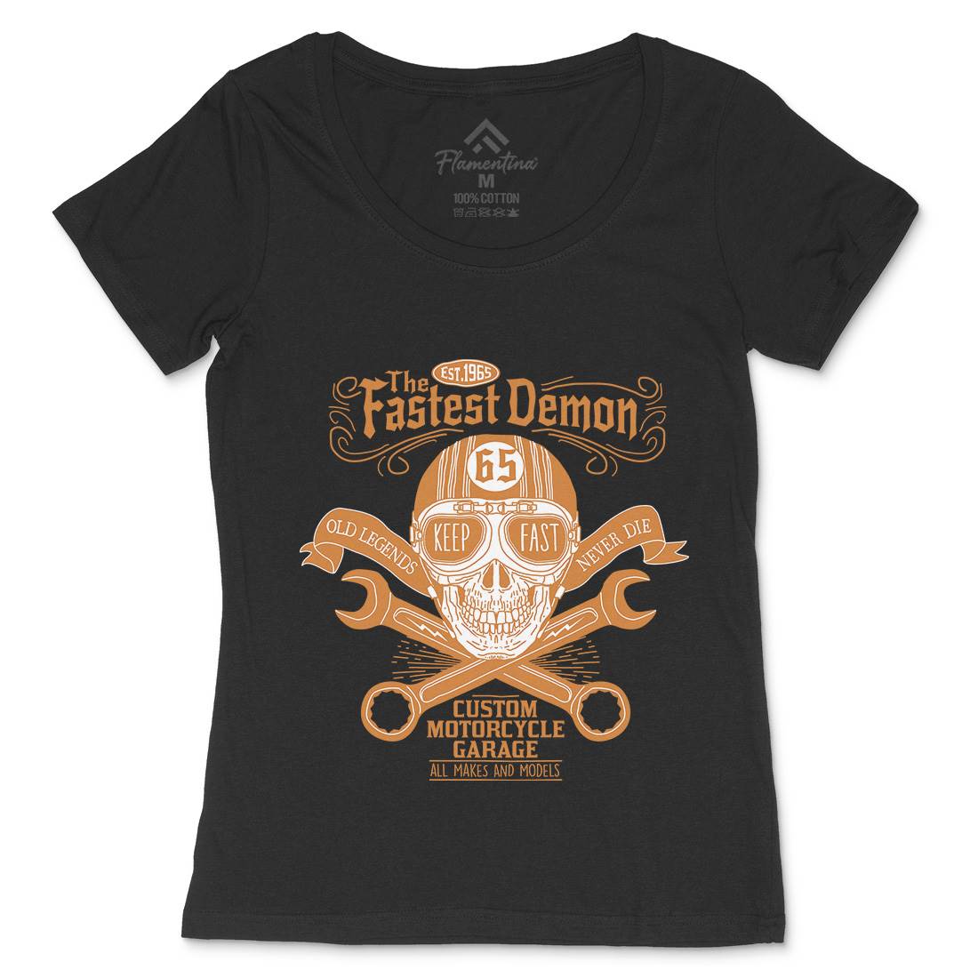Fastest Demon Womens Scoop Neck T-Shirt Motorcycles A993