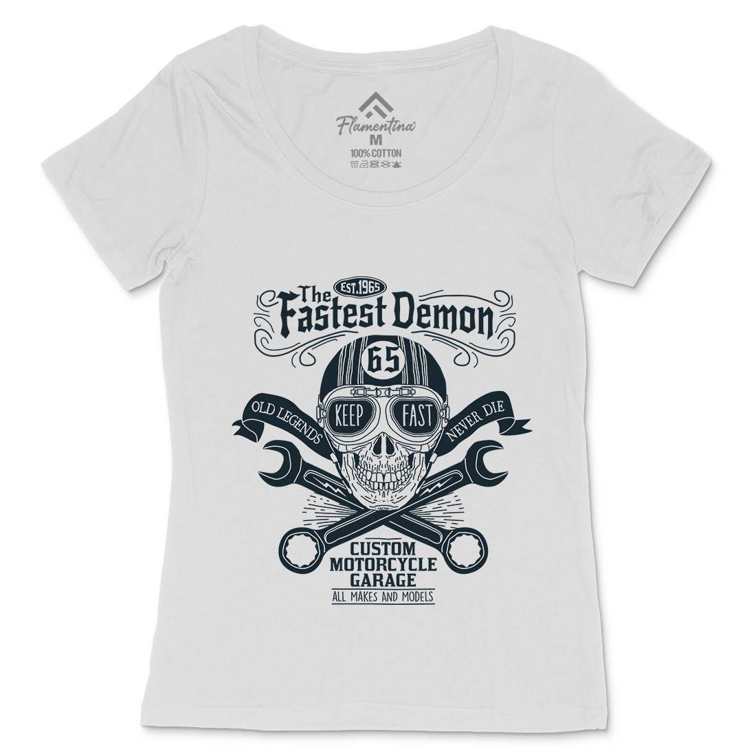 Fastest Demon Womens Scoop Neck T-Shirt Motorcycles A993