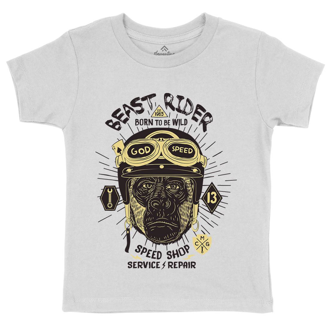 Beast Rider Kids Organic Crew Neck T-Shirt Motorcycles A994