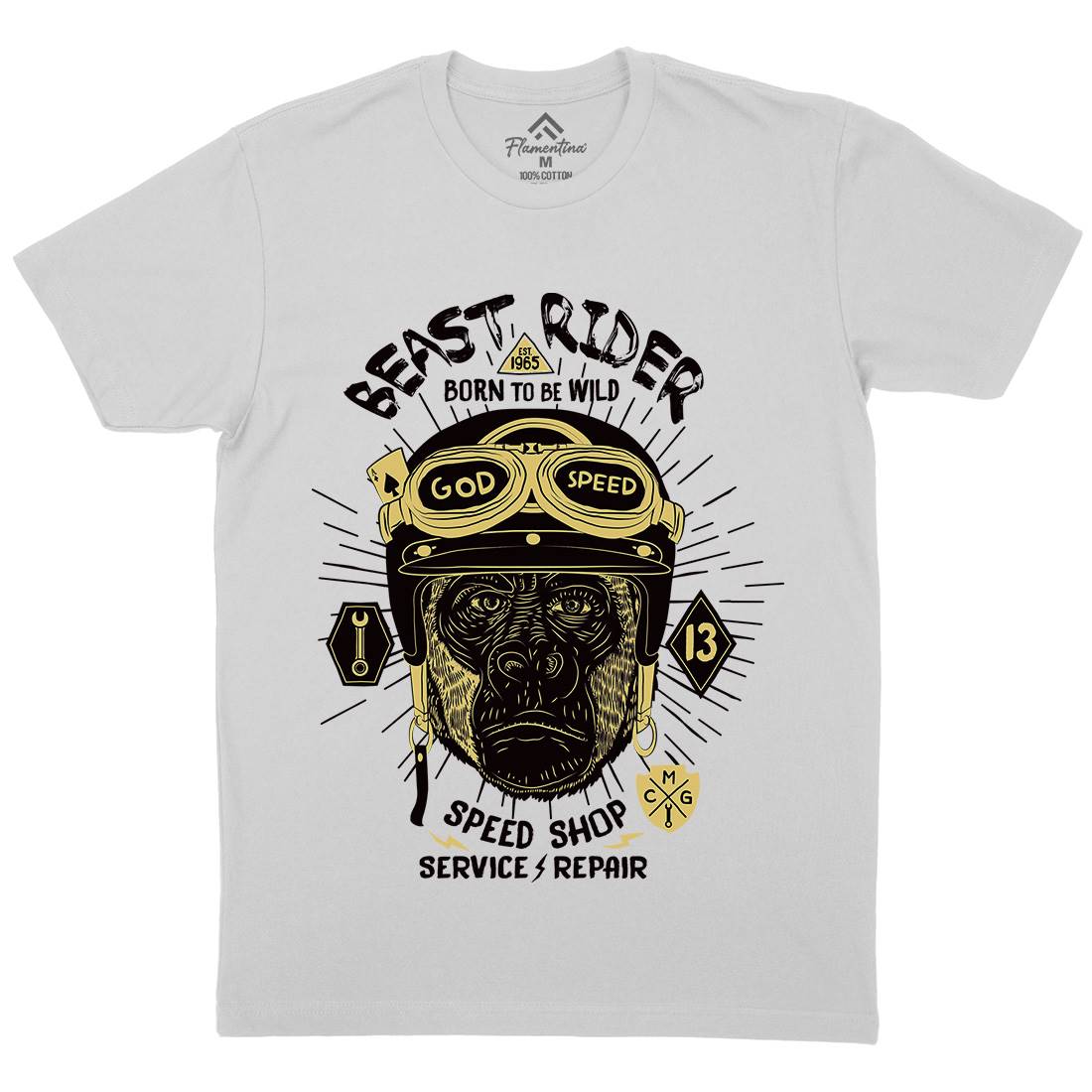 Beast Rider Mens Crew Neck T-Shirt Motorcycles A994