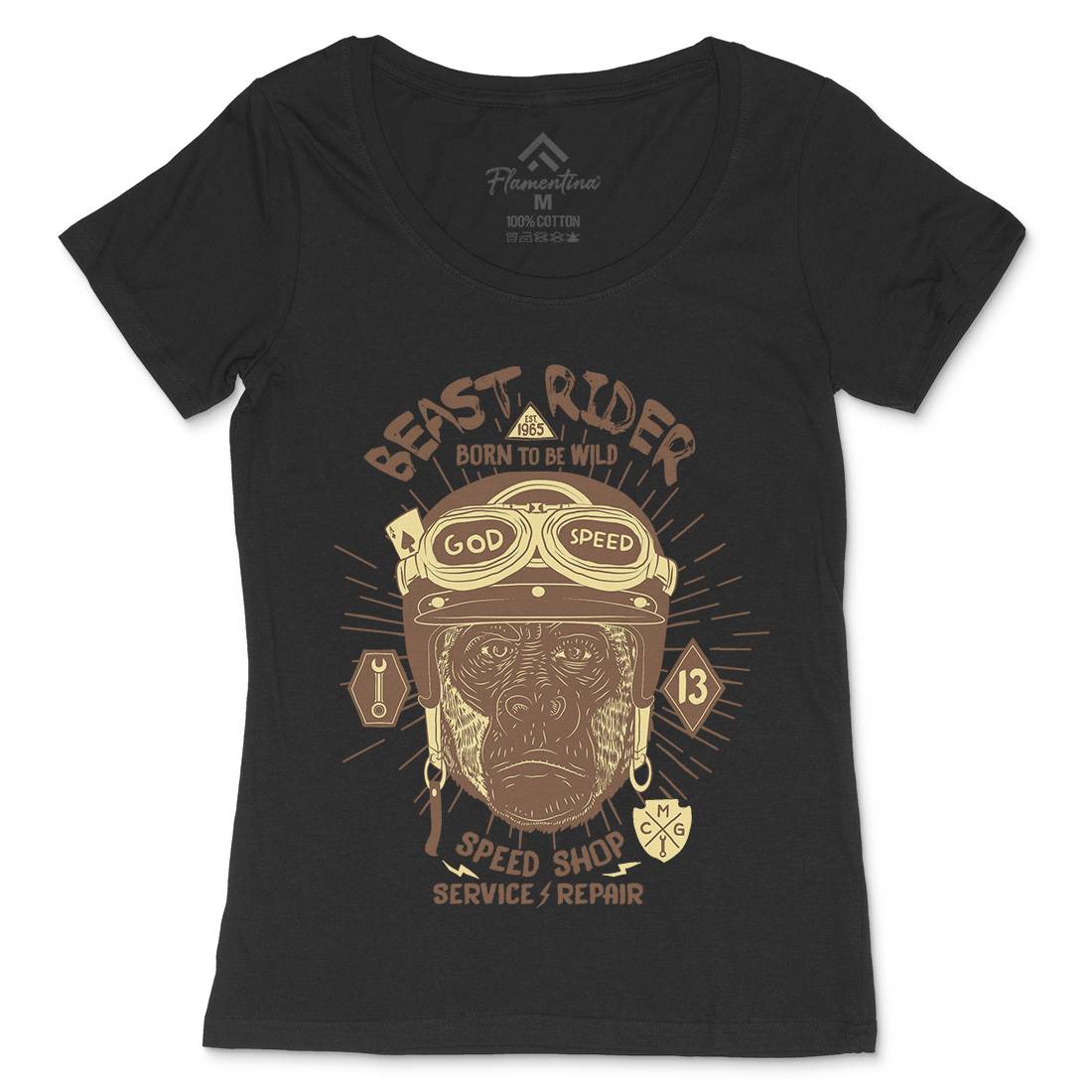 Beast Rider Womens Scoop Neck T-Shirt Motorcycles A994