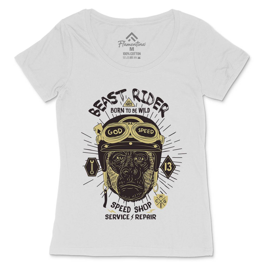 Beast Rider Womens Scoop Neck T-Shirt Motorcycles A994