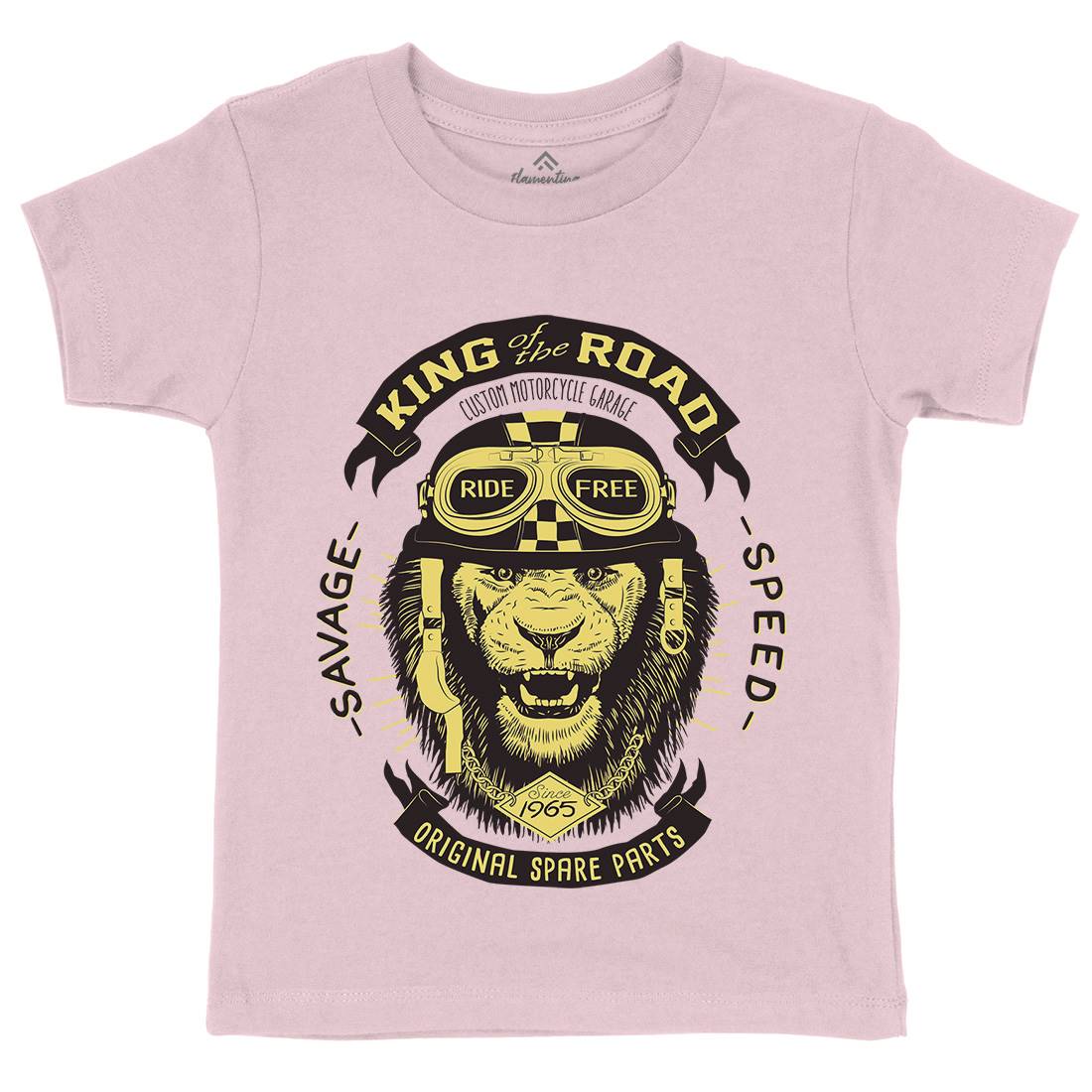 King Of The Road Kids Crew Neck T-Shirt Motorcycles A995