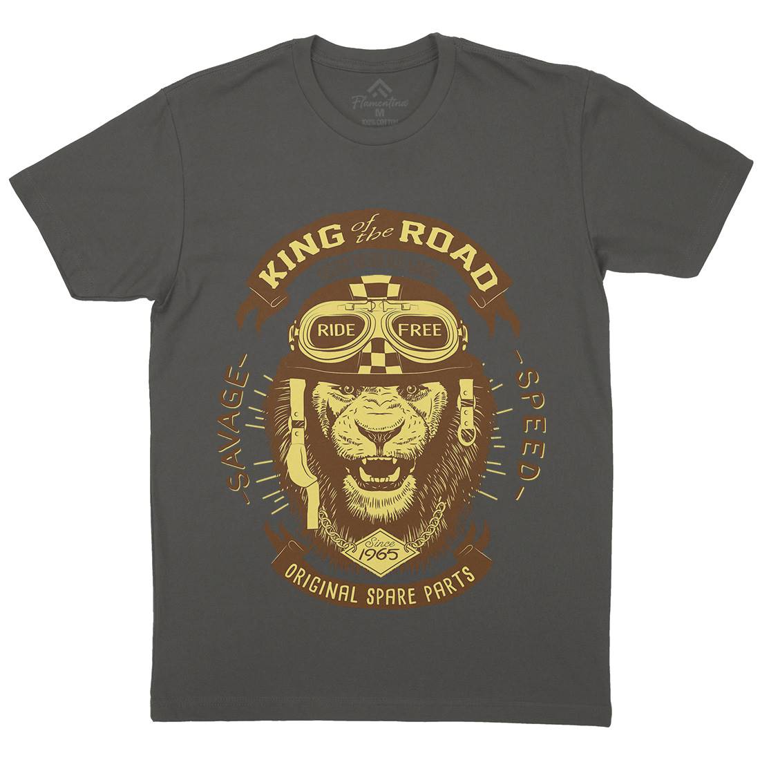 King Of The Road Mens Organic Crew Neck T-Shirt Motorcycles A995