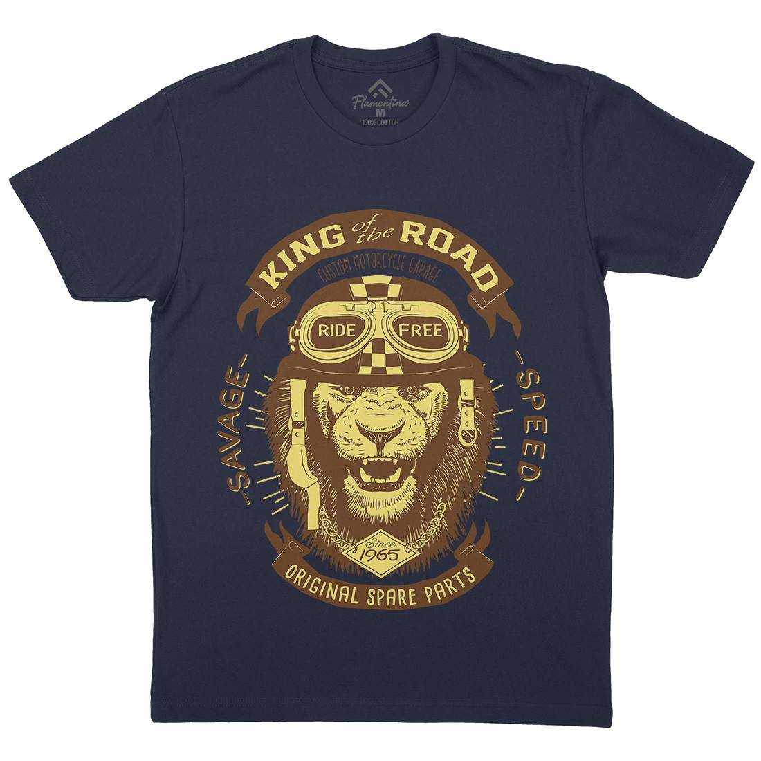 King Of The Road Mens Crew Neck T-Shirt Motorcycles A995