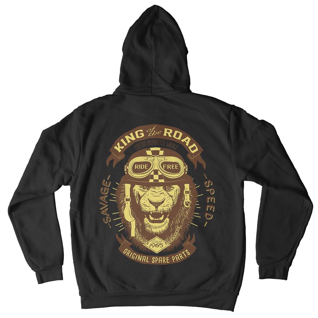 King Of The Road Mens Hoodie With Pocket Motorcycles A995