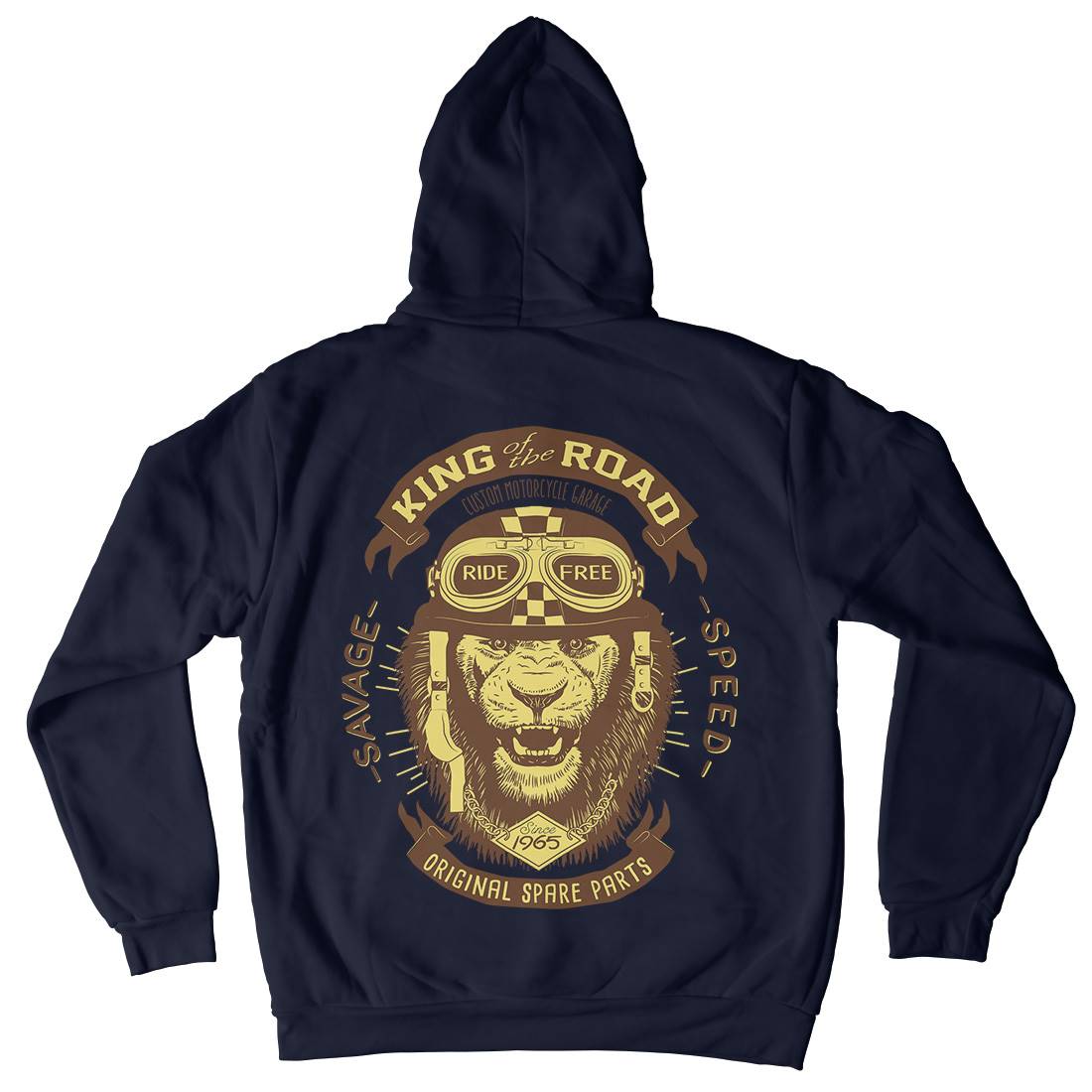 King Of The Road Mens Hoodie With Pocket Motorcycles A995