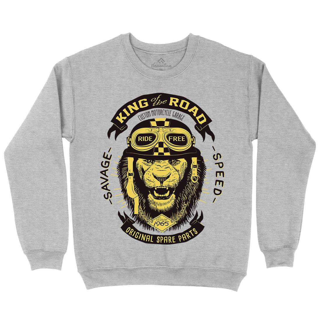 King Of The Road Mens Crew Neck Sweatshirt Motorcycles A995