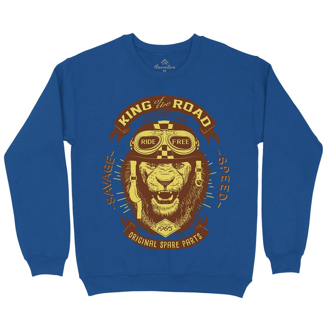 King Of The Road Mens Crew Neck Sweatshirt Motorcycles A995