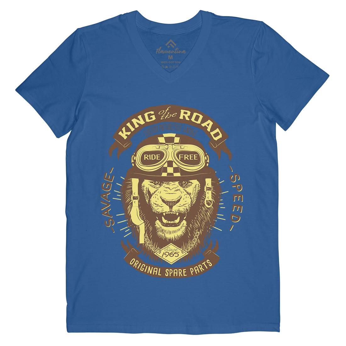 King Of The Road Mens V-Neck T-Shirt Motorcycles A995