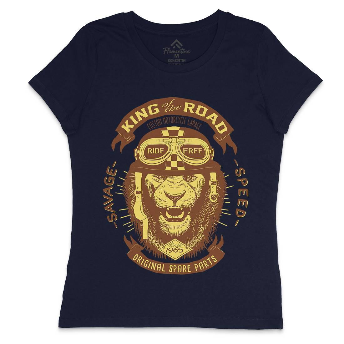 King Of The Road Womens Crew Neck T-Shirt Motorcycles A995