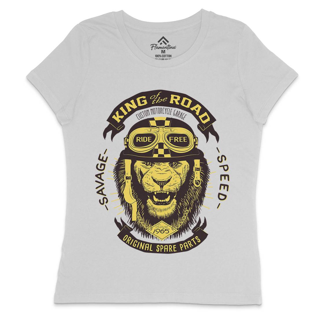 King Of The Road Womens Crew Neck T-Shirt Motorcycles A995