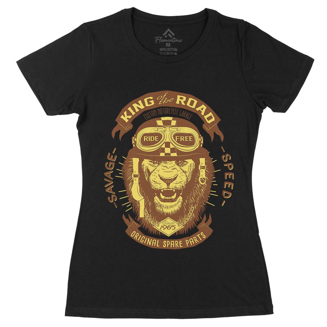 King Of The Road Womens Organic Crew Neck T-Shirt Motorcycles A995
