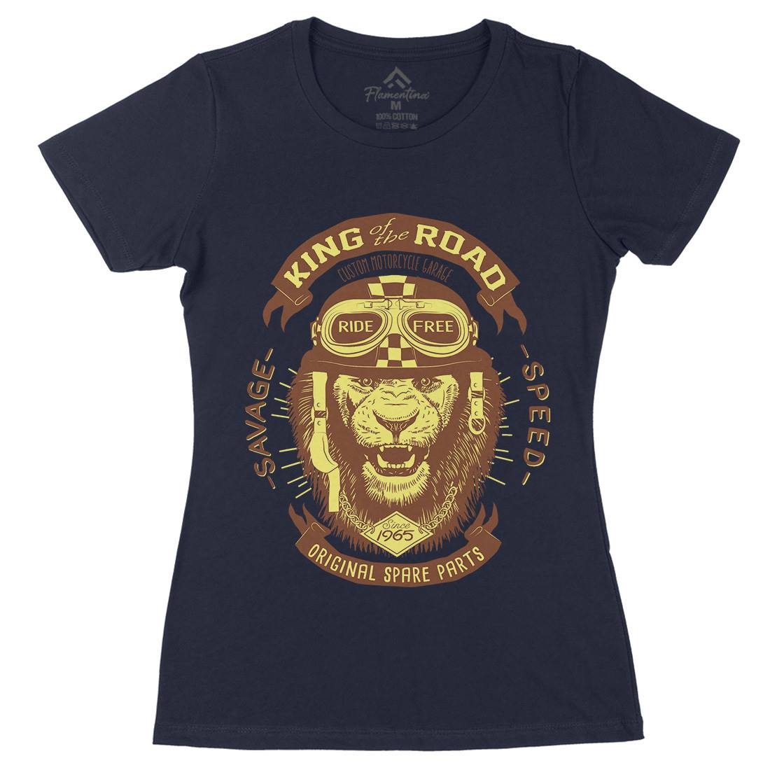King Of The Road Womens Organic Crew Neck T-Shirt Motorcycles A995