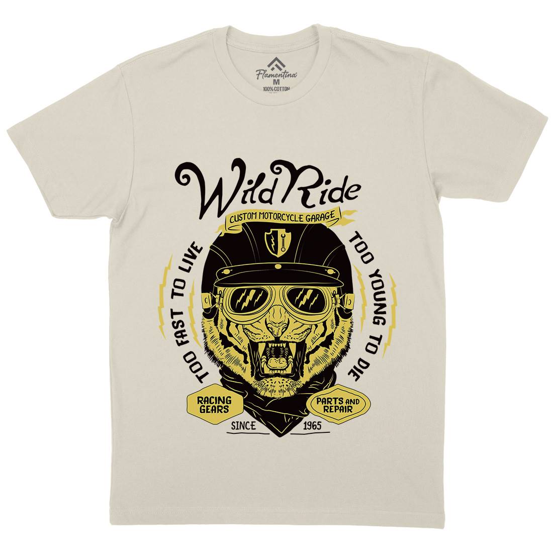 Wild Ride Mens Organic Crew Neck T-Shirt Motorcycles A996