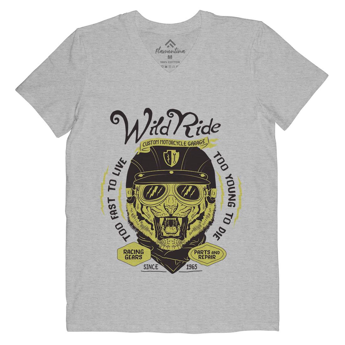 Wild Ride Mens V-Neck T-Shirt Motorcycles A996