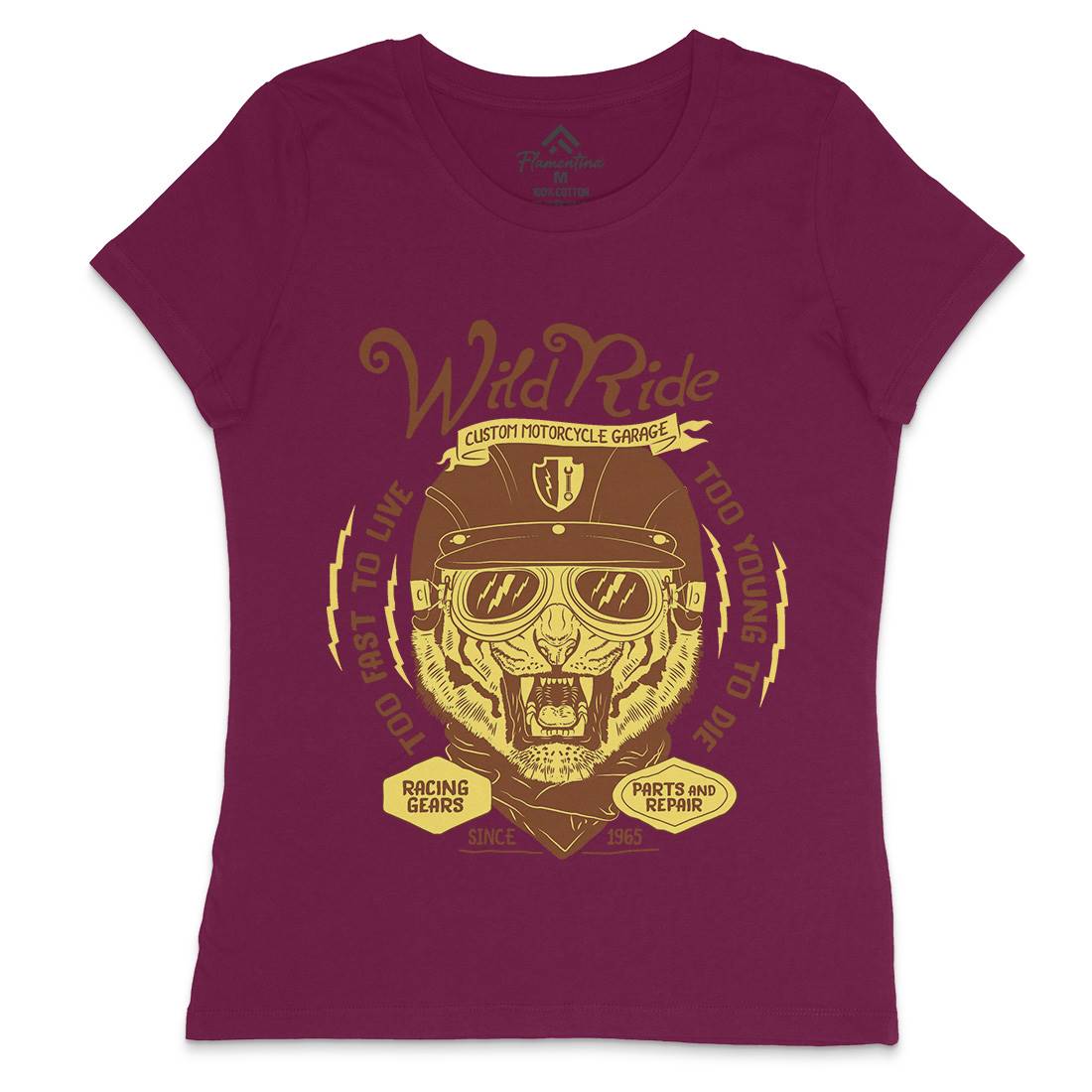 Wild Ride Womens Crew Neck T-Shirt Motorcycles A996
