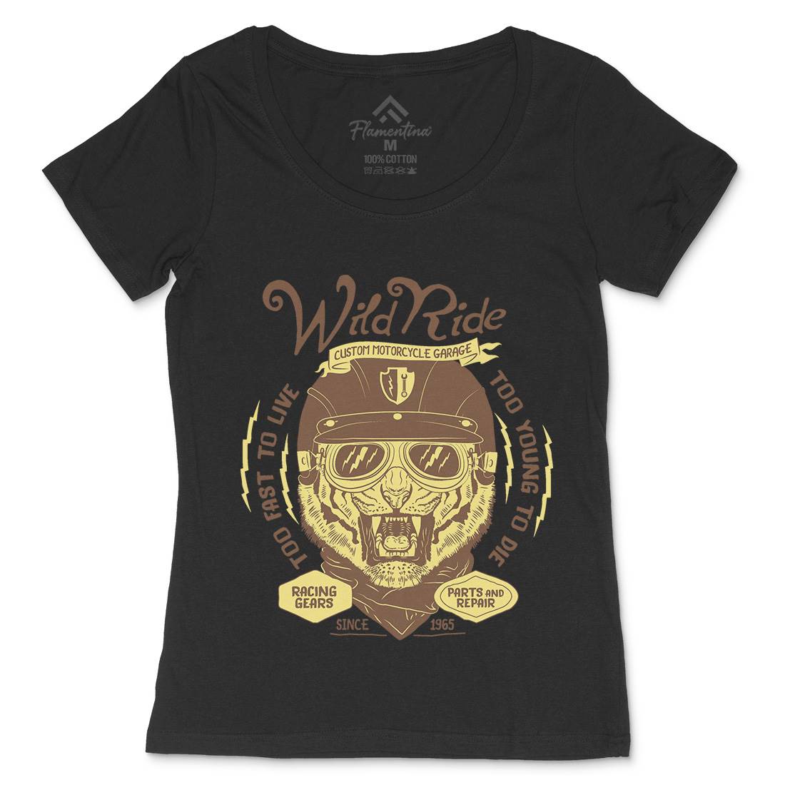 Wild Ride Womens Scoop Neck T-Shirt Motorcycles A996