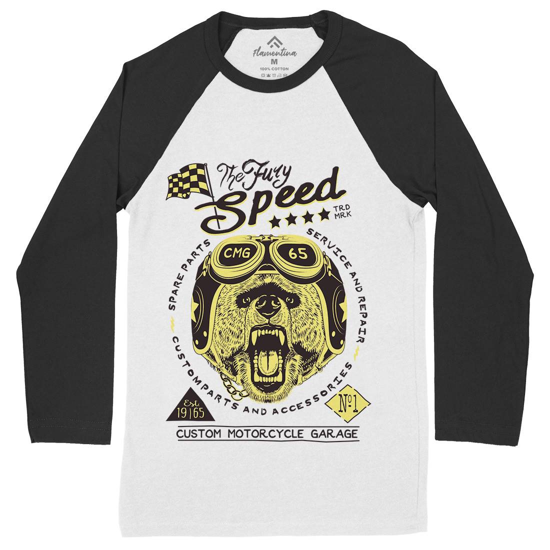 Fury Speed Mens Long Sleeve Baseball T-Shirt Motorcycles A997