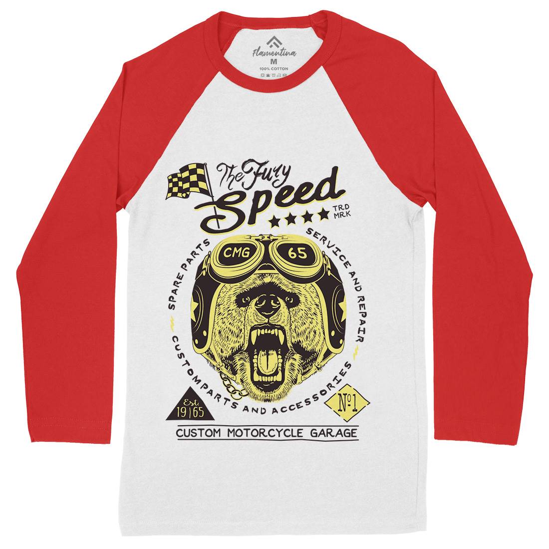 Fury Speed Mens Long Sleeve Baseball T-Shirt Motorcycles A997