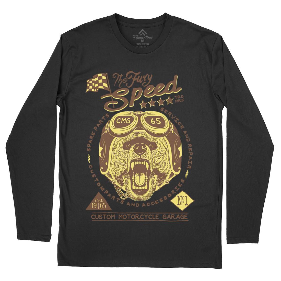Fury Speed Mens Long Sleeve T-Shirt Motorcycles A997
