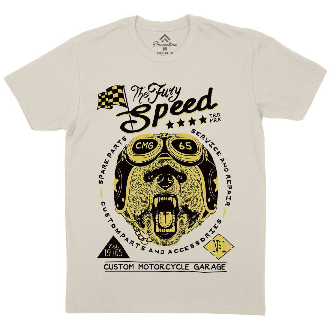 Fury Speed Mens Organic Crew Neck T-Shirt Motorcycles A997