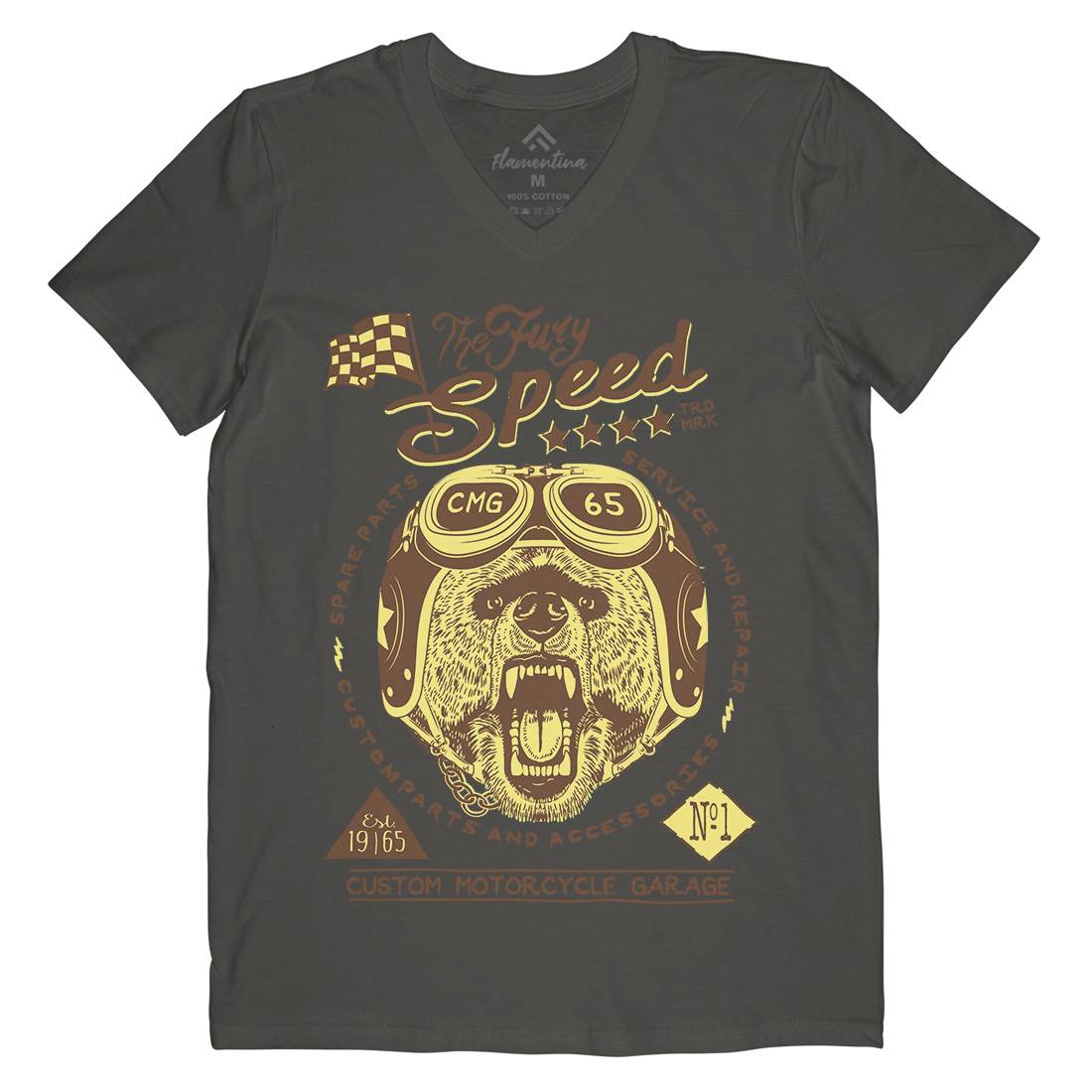 Fury Speed Mens V-Neck T-Shirt Motorcycles A997